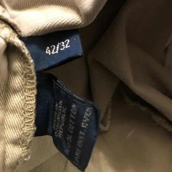 polo Ralph Lauren men's Chino 100%cotton flat front casual pants size: 42/32